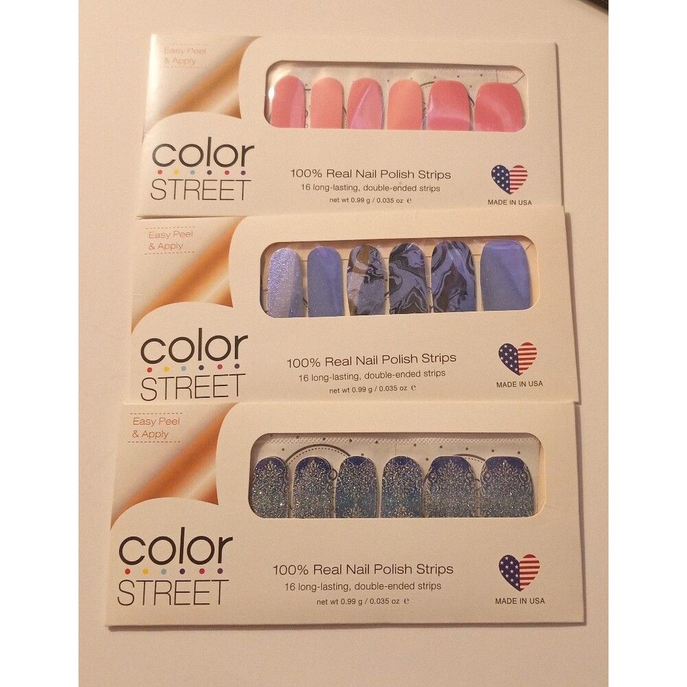 Set of 3 Color Street Nail Strips